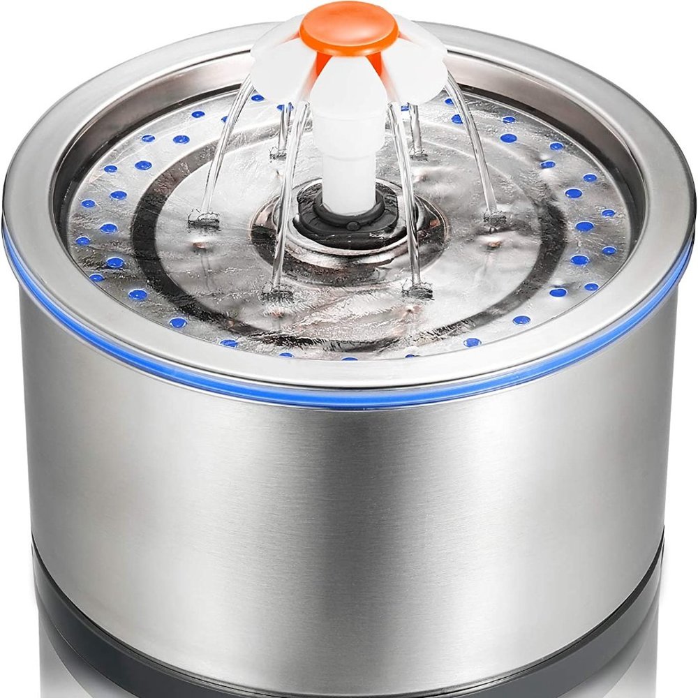 iPettie Pet Water Fountain Stainless Steel, 84oz/2.5L, 4-Stage Filtration - NEW